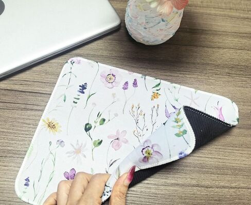 2PCS Mouse Pad for Desk – Cute Small Mouse Pad for Laptop, Non-Slip Rubber Base, Stitched Edge – Smooth Mousepads for Women Office Home (Flower Color, 2PCS) in Kuwait