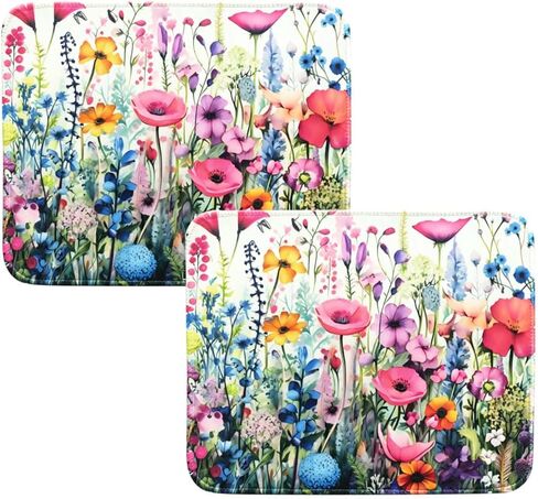 2PCS Mouse Pad for Desk – Cute Small Mouse Pad for Laptop, Non-Slip Rubber Base, Stitched Edge – Smooth Mousepads for Women Office Home (Flower Color, 2PCS) in Kuwait