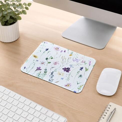 2PCS Mouse Pad for Desk – Cute Small Mouse Pad for Laptop, Non-Slip Rubber Base, Stitched Edge – Smooth Mousepads for Women Office Home (Flower Color, 2PCS) in Kuwait