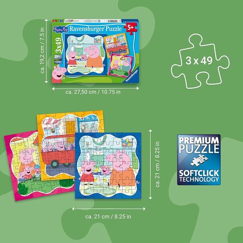Ravensburger Peppa Pig 3x49 Piece Puzzle Set for Kids 5+ in Kuwait