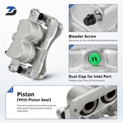 Front or Rear Brake Caliper for 1999-2009 Chevy Silverado 1500 2500 2500HD 3500 Tahoe Suburban Avalanche Express Astro, GMC Sierra Yukon Yukon XL Savana Safari, Cadillac Escalade ESV EXT, Hummer H2 in Kuwait
