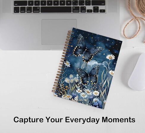 Dejfel Vintage Floral Butterfly Notebook Journal,Vintage Flower Butterfly Diary Gifts, Journaling Writing Pad for Women Work Office School Supplies, Spiral Notebook 5.5x8.3 in Kuwait