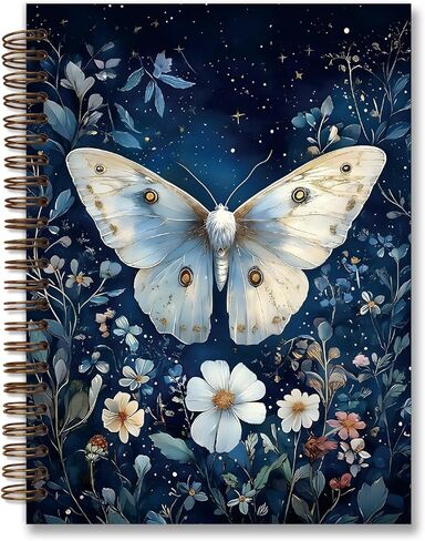 Dejfel Vintage Floral Butterfly Notebook Journal,Vintage Flower Butterfly Diary Gifts, Journaling Writing Pad for Women Work Office School Supplies, Spiral Notebook 5.5x8.3 in Kuwait
