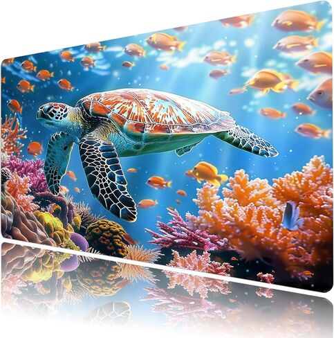 LB Tropical Beach Large Mouse Pad Summer Coastal Sunset Scenery Extended Keyboard Pad Non-Slip Base XL Gaming Mousepad Big Desk Mat for Home Office Work,31.5x15.7 Inch in Kuwait