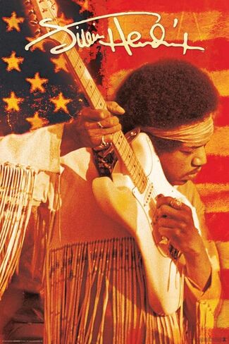 Aquarius NMR Jimi Hendrix - Flag Laminated Poster - 24.5" x 36.5" in Saudi Arabia