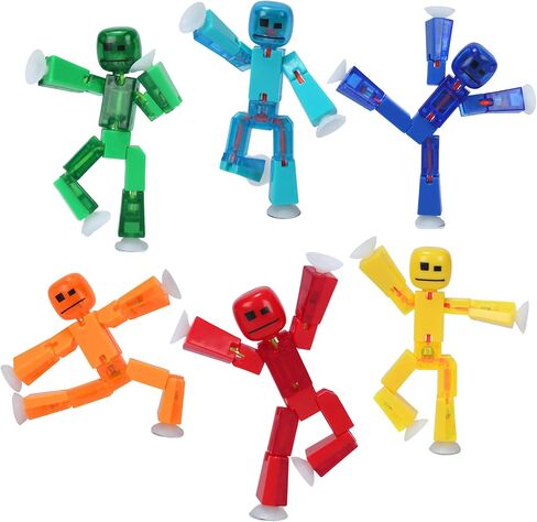 StikBot 6-Pack 2-Tone Series: Collectible Half-Clear & Half-Solid Action Figures – Poseable Stop-Motion Animation Toys with Dual-Sided Faces and Suction Cup Hands & Feet – Includes 6 Unique Colors in Kuwait