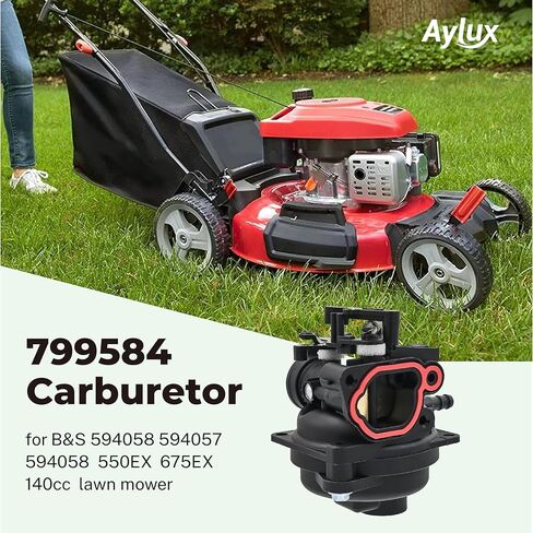 799584 592361 Carburetor with 593260 Filter for B&S 594058 594057 9P702 09P702 550EX 625EX 675EX 725EXI 140cc Engines Fits Troy Bilt TB110 TB200 lawn mower, black in Saudi Arabia