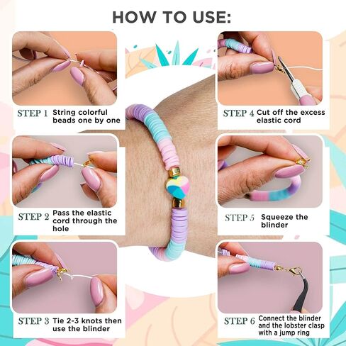 6525 Pcs Bracelet Making Kit for Beginners, Friendship Bracelet Making Kit for Girls Teens Adults, Includes Letters Beads & Smiley Beads, Polymer Clay Beads Jewelry Making Kit with 2 Storage Boxes in Kuwait