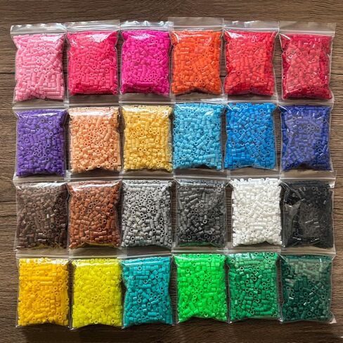 Fuse Beads, 12000 Pcs 24 Colors 5mm Melting Beads for DIY Projects - Iron Bead Bulk Refill in Saudi Arabia
