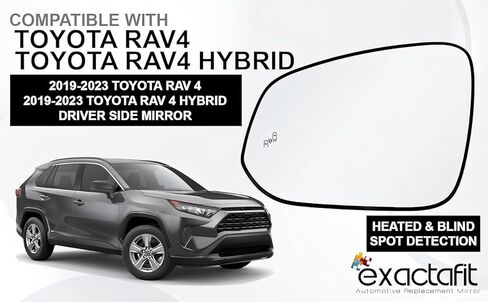 Driver Side Mirror Glass Assembly For 2019 2020 2021 2022 2023 Toyota Rav4, Rav4 Hybrid Left Door Mirrors TO1324143 Blind Spot Detection System BSD Heated in Kuwait