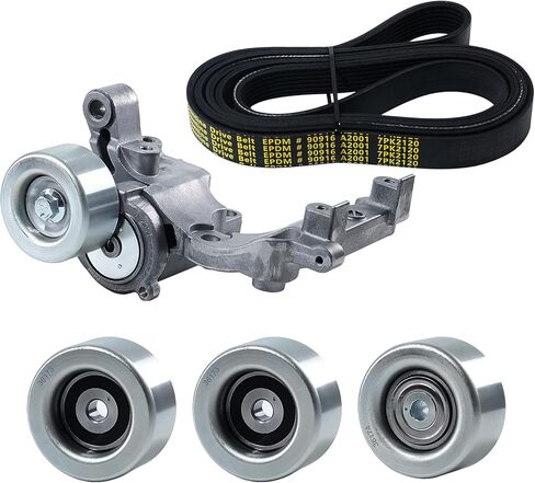Serpentine Belt Drive Component Kit with Tensioner & Idler Pulley, Fit Toyota 4Runner 2004-2009, Tacoma 2005-2015, Tundra 2005-2010, FJ Cruiser 2007-2009, V6 4.0L, Replace 90K-38411 in Saudi Arabia