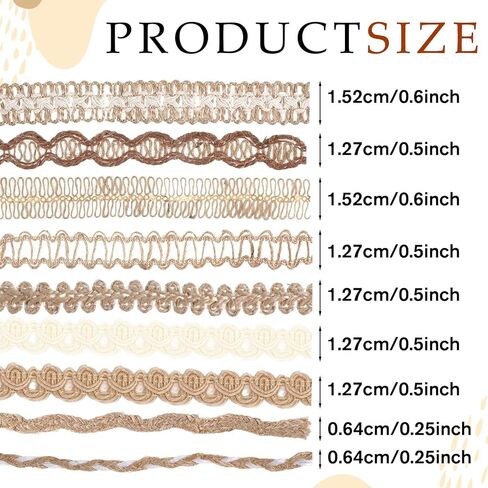 9 Rolls Craft Vintage Burlap Ribbons Lace Ribbon Trim Jute Ribbons Lace Natural Burlap Wedding Natural Jute Rope Twine String Rustic Gift Wrapping Party Supplies for Home Decoration in Saudi Arabia