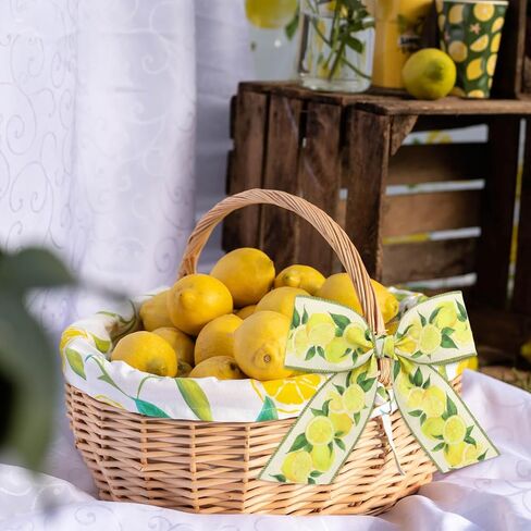 Lemon Wired Ribbon 2.5 Inch x 10 Yards Yellow Citrus Fruit Summer Craft Ribbon for Wreaths Bow Making Gift Wrapping in Saudi Arabia