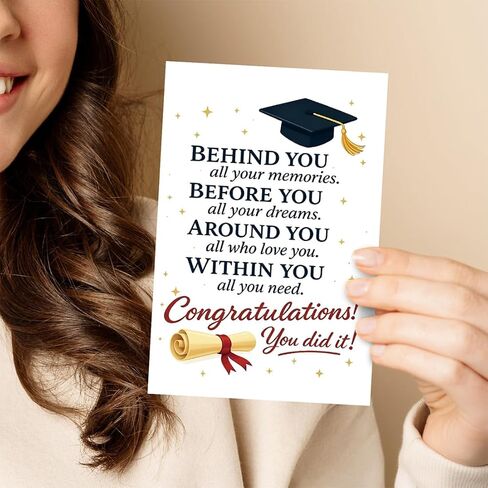 Inspirational Graduation Card for High School College, Congratulations Gift for Family Friends in Saudi Arabia
