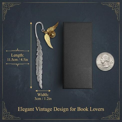 Metal Feather Bookmark, Unique Metal Bookmark, Reading Gift​ for Book Lovers, Women, Men, Teens, for Christmas, Birthday, Valentine's Day (with Black Gift Box) in Saudi Arabia