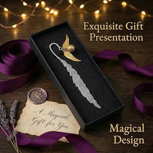 Metal Feather Bookmark, Unique Metal Bookmark, Reading Gift​ for Book Lovers, Women, Men, Teens, for Christmas, Birthday, Valentine's Day (with Black Gift Box) in Saudi Arabia