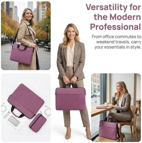 Laptop Sleeve Bag with Shoulder Strap – Shockproof Laptop Case for Travel Business, Fit for 15.6 In Notebooks in Kuwait