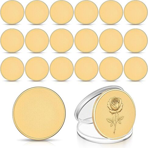 12 Pcs Blank Brass Coins for Laser Engraving Custom Coins Blanks Solid Brass Coin with Acrylic Protection Box 40mm Unfinished Challenge Coin Blanks for DIY Commemorative Collection(3mm) in Saudi Arabia