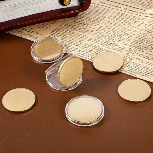 12 Pcs Blank Brass Coins for Laser Engraving Custom Coins Blanks Solid Brass Coin with Acrylic Protection Box 40mm Unfinished Challenge Coin Blanks for DIY Commemorative Collection(3mm) in Saudi Arabia