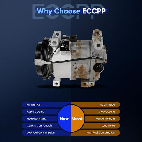 ECCPP AC Compressor 2006-2008 Fit for INFINITI M35 3.5L AC Compressor with Clutch Rapid Cooling in Kuwait
