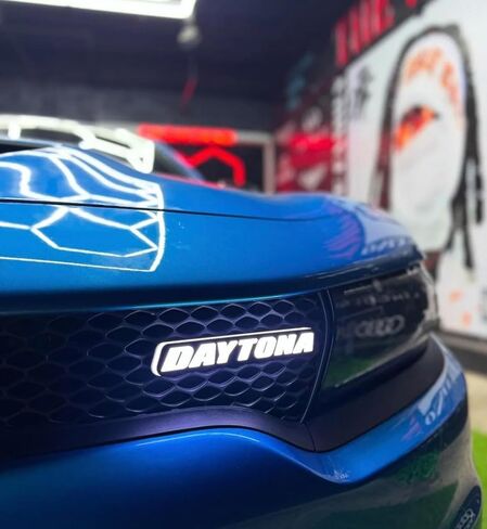 Day.Tona LED Front Grille Badge, RGBW Color Changing with Bluetooth Control, Flow Series Lighting Effects, in Kuwait
