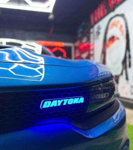 Day.Tona LED Front Grille Badge, RGBW Color Changing with Bluetooth Control, Flow Series Lighting Effects, in Kuwait
