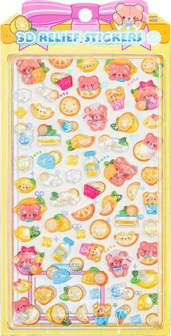 3D Cute Puffy Cartoon Lemon Summer Stickers, Kawaii Mini Decorative Stickers for Planner, Laptops, Phone Case, Journals, Scrapbook and DIY Crafts Holiday Decor in Saudi Arabia