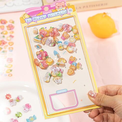 3D Cute Puffy Cartoon Lemon Summer Stickers, Kawaii Mini Decorative Stickers for Planner, Laptops, Phone Case, Journals, Scrapbook and DIY Crafts Holiday Decor in Saudi Arabia