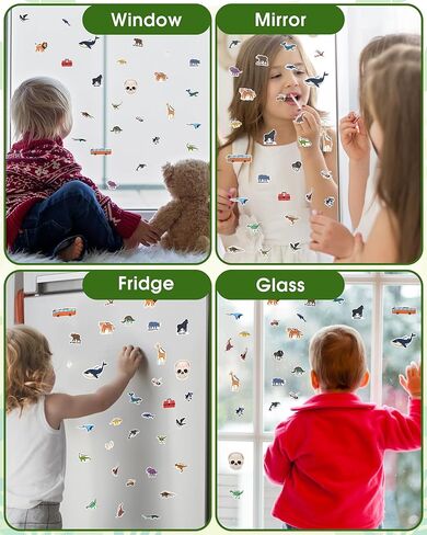 6-Pack Reusable Jelly Sticker Books for Toddlers, Silicone Sticker Activity Books with Vehicles, Animals, Dinosaurs & More, Travel Toys for Ages 3–5, Preschool Learning Gift in Saudi Arabia
