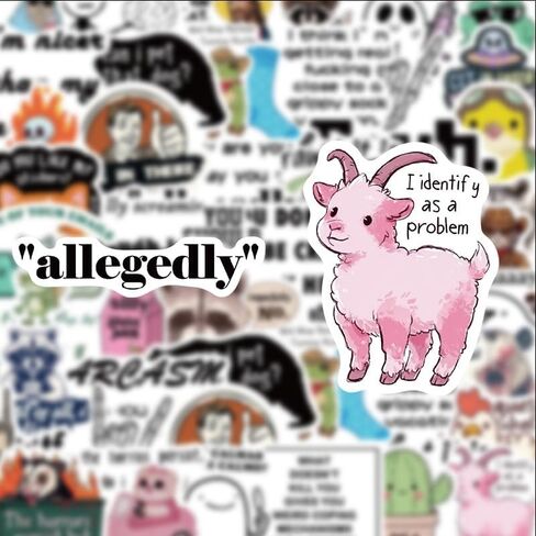 50 Pcs Meme Sticker Pack Trending Viral Funny Graffiti Decals for Journal Guitar Helmet Skateboard Luggage Notebook Laptop Decoration in Kuwait