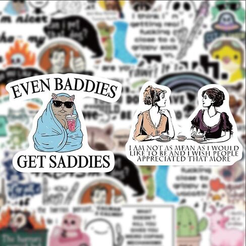 50 Pcs Meme Sticker Pack Trending Viral Funny Graffiti Decals for Journal Guitar Helmet Skateboard Luggage Notebook Laptop Decoration in Kuwait