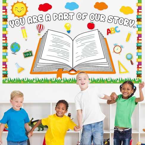 Reading Bulletin Board Decorations Set Open Book Paper Cutouts Library Decor Colorful Back to School Classroom Reading Board for Library Kindergarten Preschool Elementary Middle School Decor in Kuwait