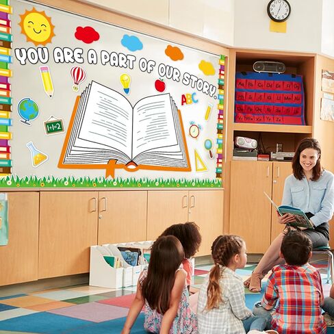 Reading Bulletin Board Decorations Set Open Book Paper Cutouts Library Decor Colorful Back to School Classroom Reading Board for Library Kindergarten Preschool Elementary Middle School Decor in Kuwait