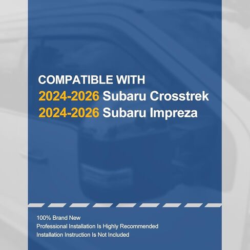 أقنعة نافذة Auto Dynasty متوافقة مع 2024-2026 Subaru Crosstrek Impreza، 4 قطع أمامية يسار يمين شريط على النافذة منحرف واقي المطر والشمس والرياح والهواء الجانبي، أسود لامع in Kuwait