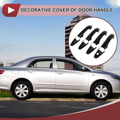 1 Set Car Door Handle Cover for Honda CR-V CRV 2007-2011 Outside Gloss Black ABS in Kuwait