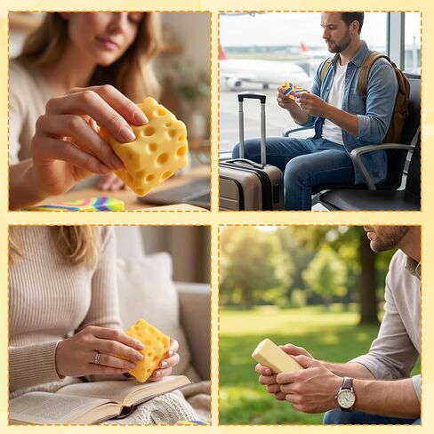 Cheese Squishy, Slow Rise Squishies, Stress Relief Fidgets for Office and Classroom, Set of 3 Butter Cheese Squishy Sensory Fidgets for Adults and Students, Cute Anxiety Relief Gifts for Desk Decor in Saudi Arabia