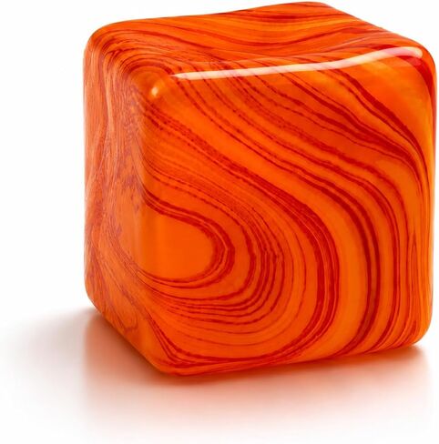 Jiezipaeasy Ice Cube Stress Ball 5cm(1.98", Marble Veined Squishy Fidget Toy for Adults & Kids, Soft Slow Rebound Sensory Toy for Stress & Anxiety Relief, Stretchy Non-Sticky Desk Toy (Orange) in Kuwait
