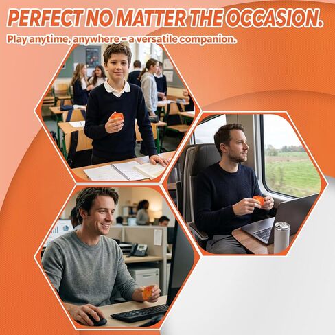 Jiezipaeasy Ice Cube Stress Ball 5cm(1.98", Marble Veined Squishy Fidget Toy for Adults & Kids, Soft Slow Rebound Sensory Toy for Stress & Anxiety Relief, Stretchy Non-Sticky Desk Toy (Orange) in Kuwait