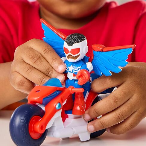 IRON MAN AND HIS AWESOME FRIENDS Marvel Captain America: Sam Wilson Super Bike Action Figure & Toy Motorcycle, 3-Inch (7.6 CM) Super Hero Toys, 3+ in Kuwait