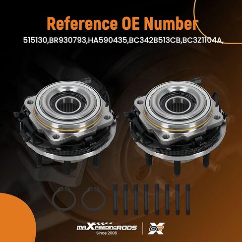 maXpeedingrods 2Pcs 515130 Front Wheel Hub and Bearing Assembly for Ford F-250 F-350 Super Duty 2011-2016 4WD / 4x4 SRW Models 8-Lug in Kuwait