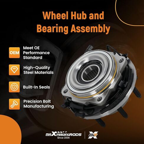 maXpeedingrods 2Pcs 515130 Front Wheel Hub and Bearing Assembly for Ford F-250 F-350 Super Duty 2011-2016 4WD / 4x4 SRW Models 8-Lug in Kuwait