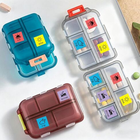 200 Pcs Medication Instruction Stickers, 3/4 Inch Morning Noon Evening Bedtime Medicine Reminder Sticker Labels for Pill Case Planner Organizer in Saudi Arabia