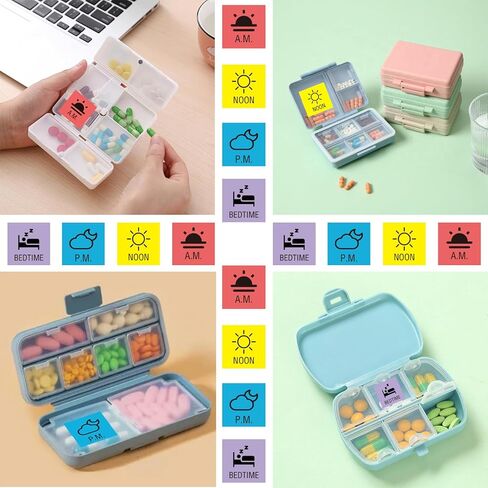 200 Pcs Medication Instruction Stickers, 3/4 Inch Morning Noon Evening Bedtime Medicine Reminder Sticker Labels for Pill Case Planner Organizer in Saudi Arabia