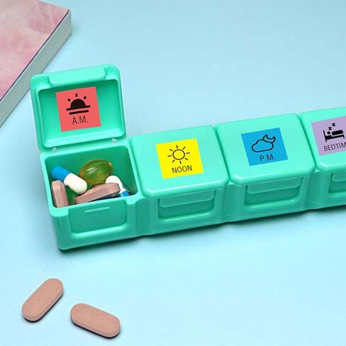 200 Pcs Medication Instruction Stickers, 3/4 Inch Morning Noon Evening Bedtime Medicine Reminder Sticker Labels for Pill Case Planner Organizer in Saudi Arabia