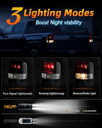 OKLPF Rear Brake Tail Lights Compatible With 2004 2005 2006 2007 2008 Ford F150 F-150 Replacement Black Taillights Assembly,Includes Bulbs,Driver and Passenger Side in Kuwait