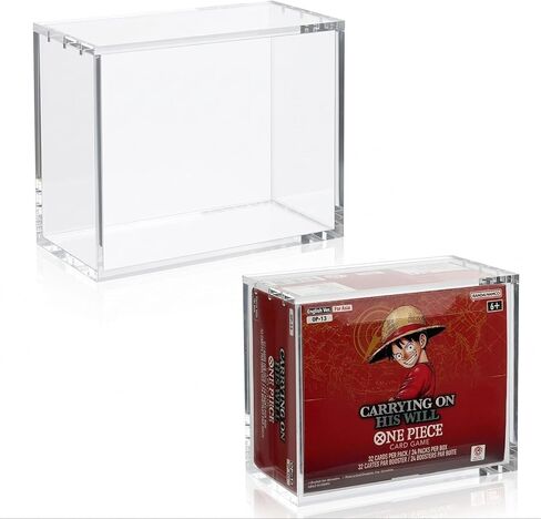 One Piece Booster Box Acrylic Display Case, 5mm Thick Clear TCG Protector with 12 Strong Magnets & UV Protection, Compatible with English One Piece OP-04 to OP-16 Booster Box in Saudi Arabia