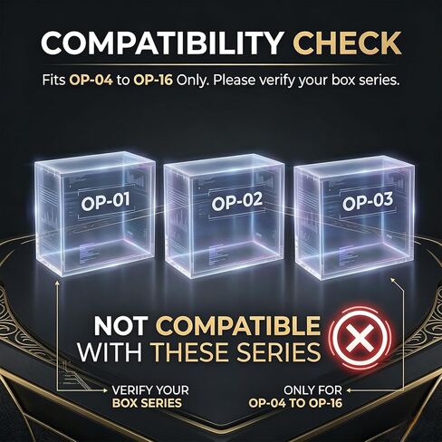 One Piece Booster Box Acrylic Display Case, 5mm Thick Clear TCG Protector with 12 Strong Magnets & UV Protection, Compatible with English One Piece OP-04 to OP-16 Booster Box in Kuwait
