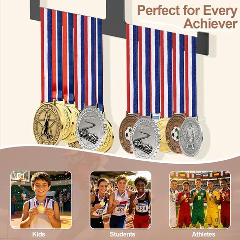 Wall Trading Card Display,3-Tier Graded Card Display with Medal Hanger,Wood Sports Card Display Case,Card Display Stand with Shelf for Cards Display and Collection in Saudi Arabia
