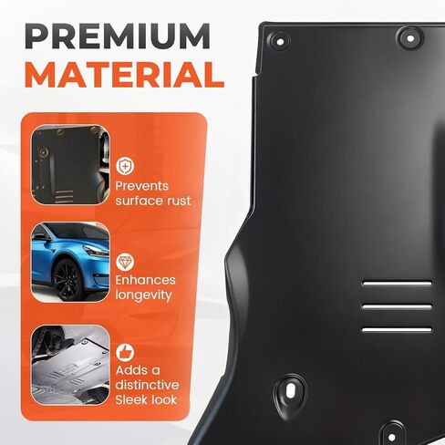 ALMULOO Front Skid Plate Compatible with 2018-2024 Tesla Model 3 & 2020-2024 Model Y Under Engine Guard Plate Cover Lightweight Aluminum Powder Coated in Kuwait