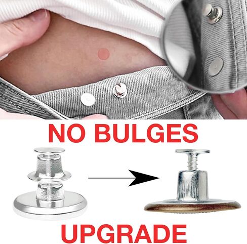 17mm No Sewing Jeans Buttons Replacement Kit with Metal Base,12 Sets Nailess Removable Metal Buttons Replacement Repair Combo Thread Rivets and Screwdrivers(S7) in Saudi Arabia